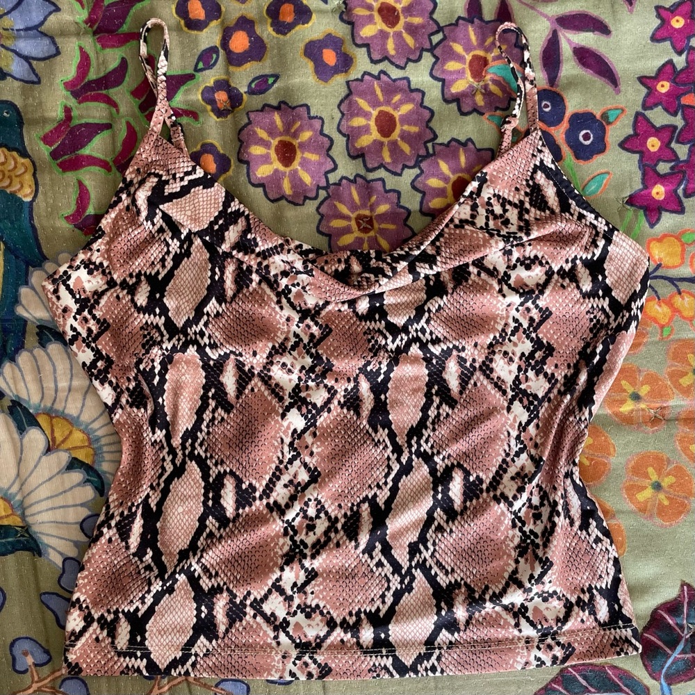 Urban Outfitters Snakeskin Cowl Neck Cami SMALL